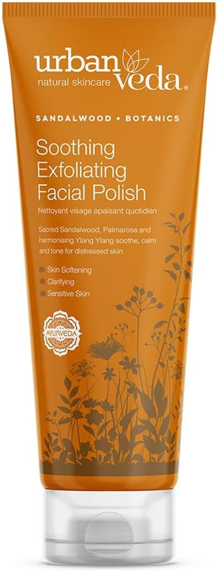 Urban Veda Soothing Face Scrub | Exfoliating Face Scrub for Dry Skin | Black Head Remover for Face with Sandalwood | Face Exfoliator for Sensitve Skin | Gentle FaceScrub for Women & Men |1 x125ml