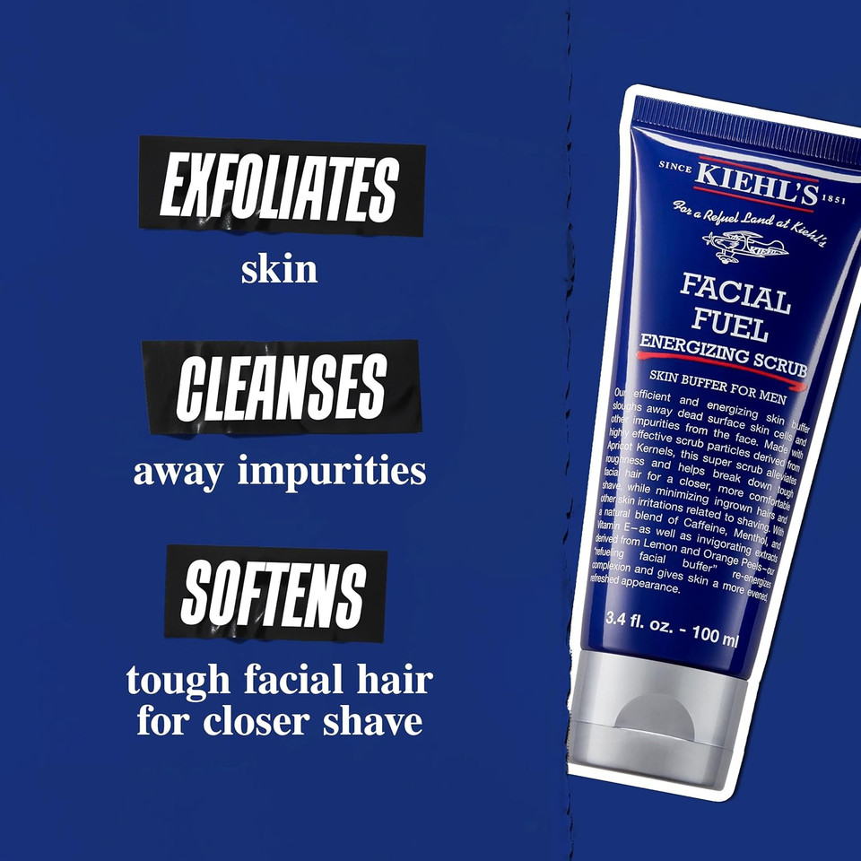 Kiehl's Facial Fuel Exfoliating Face Scrub, Facial Cleanser for Men, 100Ml