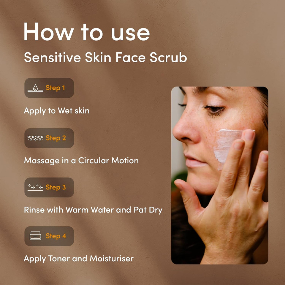 Urban Veda Soothing Face Scrub | For Mature & Sensitive Skin |Contains Sandalwood, Clary Sage & Natural Volcanic Pumice|Gentle Face Scrub For Women|Mens face scrub|Blackhead Removal | (2 Pack) x125ml