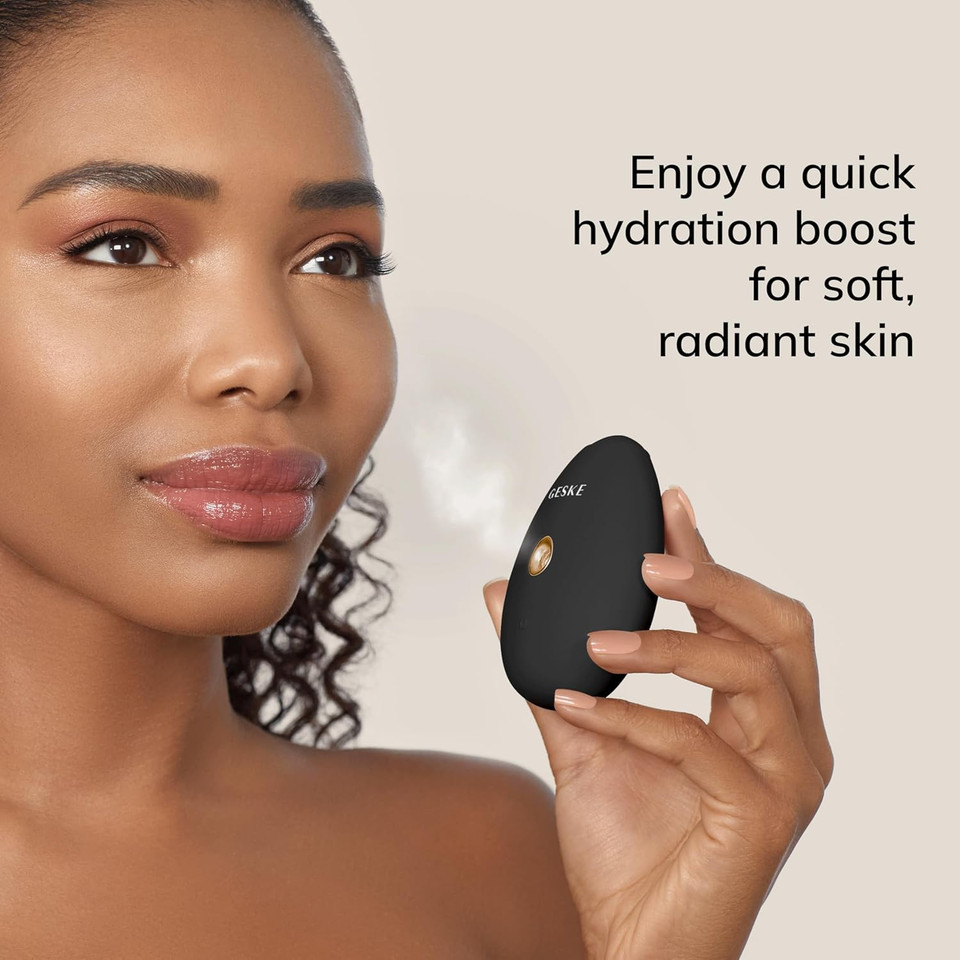 GESKE | SmartAppGuided Facial Hydration Refresher | 4 in 1 | water atomizer | facial steamer | water spray | face mister | Facial Cleansing Device | mister | Cosmetics | natural glow