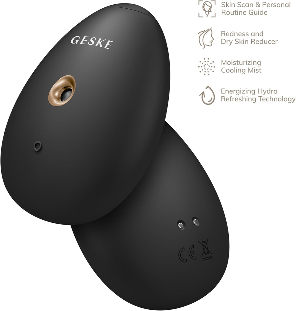 GESKE | SmartAppGuided Facial Hydration Refresher | 4 in 1 | water atomizer | facial steamer | water spray | face mister | Facial Cleansing Device | mister | Cosmetics | natural glow