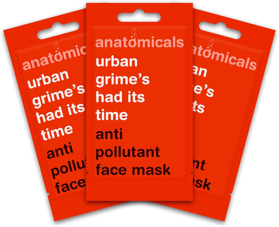 Anatomicals Anti Pollutant Beauty Face Mask 15ml - Urban Grime's Had Its Time, Face Masks Skincare Bundle, 3 Pack