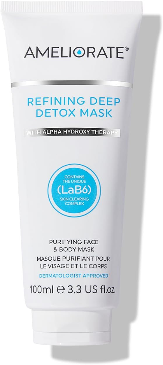 Ameliorate Refining Deep Detox Mask 100ml | Lab6, Lactic Acid, AHAs | Dermatologically tested