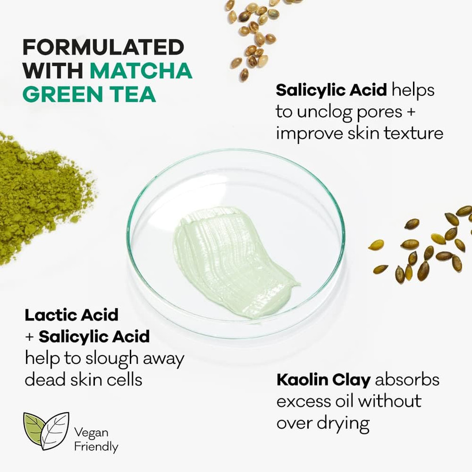 Botanical Lab Hemp Matcha Clarifying Face Mask 100ml, Green, Green Tea, 100 millilitre
