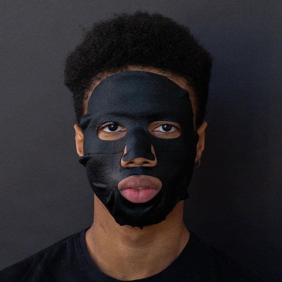 BARBER PRO BLEMISH CONTROL Mens Face Mask Bamboo Sheet Facial Hydration Prevent Breakouts & Improve Skin Texture Cica & Niacinamide Natural Vegan Skincare 100% Biodegradable Multi Award Winning Brand