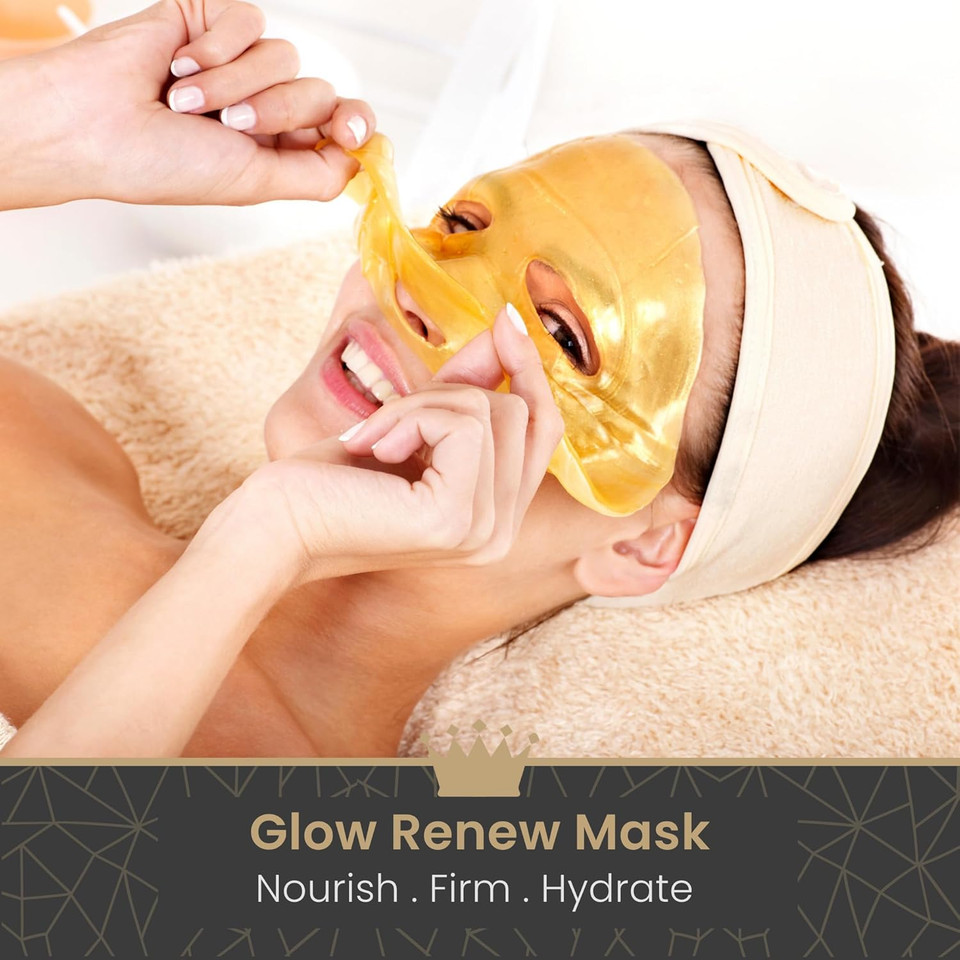 Revitale 24K Gold Face Mask (3 Pack) - Hydrating & Nourishing Sheet with Collagen and Natural Extracts for Radiant, Moisturised Skin