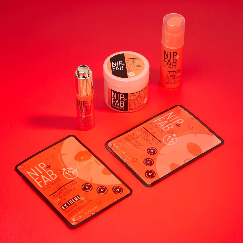 Nip+Fab Dragon's Blood Fix Extreme Plumping Mask | 18 Grams | Intensely Hydrating Face Mask for Plumped + Youthful Looking Skin | Vegan & Cruelty-Free (Pack of 2)