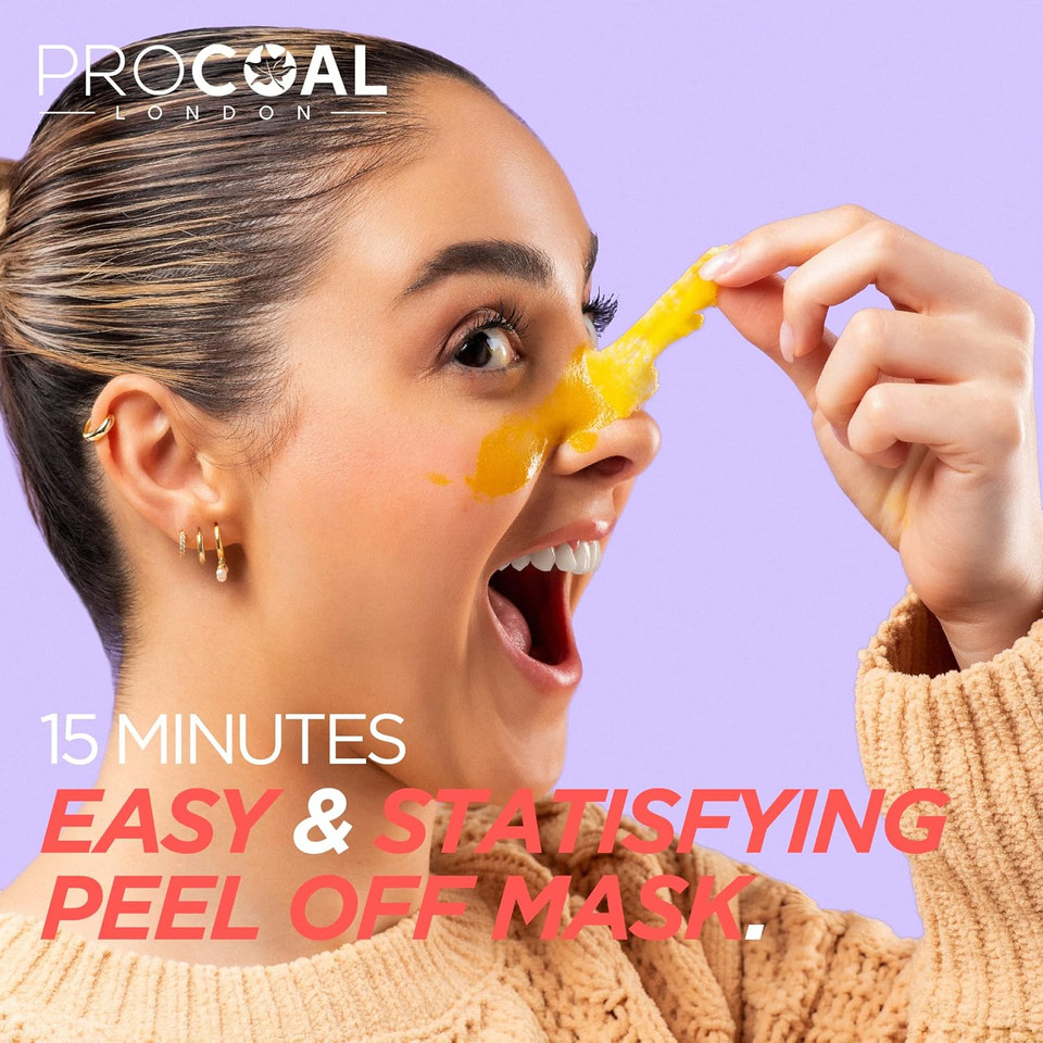 Blackhead Remover Mask, Glycolic, Turmeric Peel Off Face Masks by Procoal  Fights Blackheads, Pollutants & Free Radicals, Not Suitable for Sensitive Skin, 100% Recyclable Tube, Made in UK