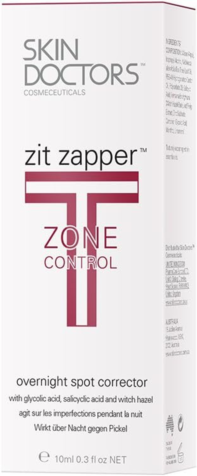 Skin Doctors Zit Zapper | Glycolic Acid | Salicylic Acid | Fast acting spot treatment| Reduces redness | 10ml