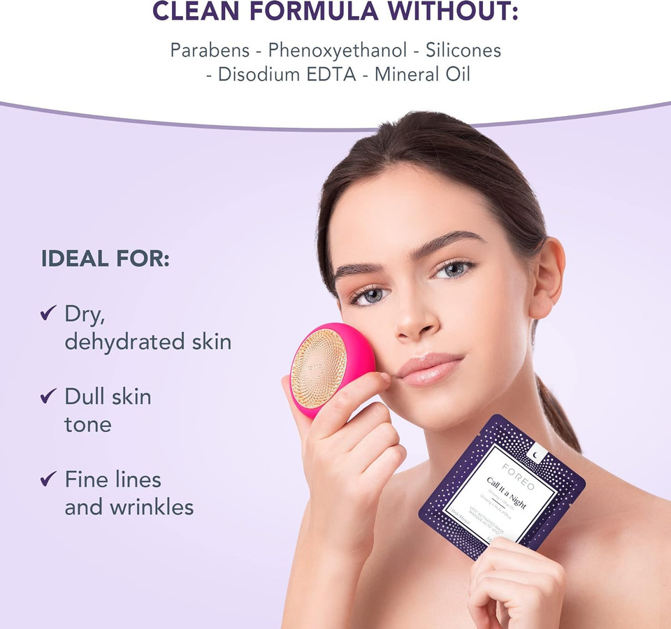 H2Overdose Advanced Collection 2.0 UFO-Activated Facial Mask, Hydrating Facial, Beauty & Personal Care, Hyaluronic Acid & Vitamin E, For All Skin Types, Dry skin & Flaky Skin, 6 Pieces in pack