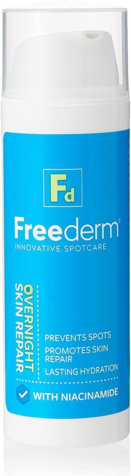 FREEDERM Overnight Skin Repair for Spot Prone Skin, Visibly Reduces Spots and Redness, With Niacinamide and Vitamin B3, Clear, 50 ml (Pack of 2)