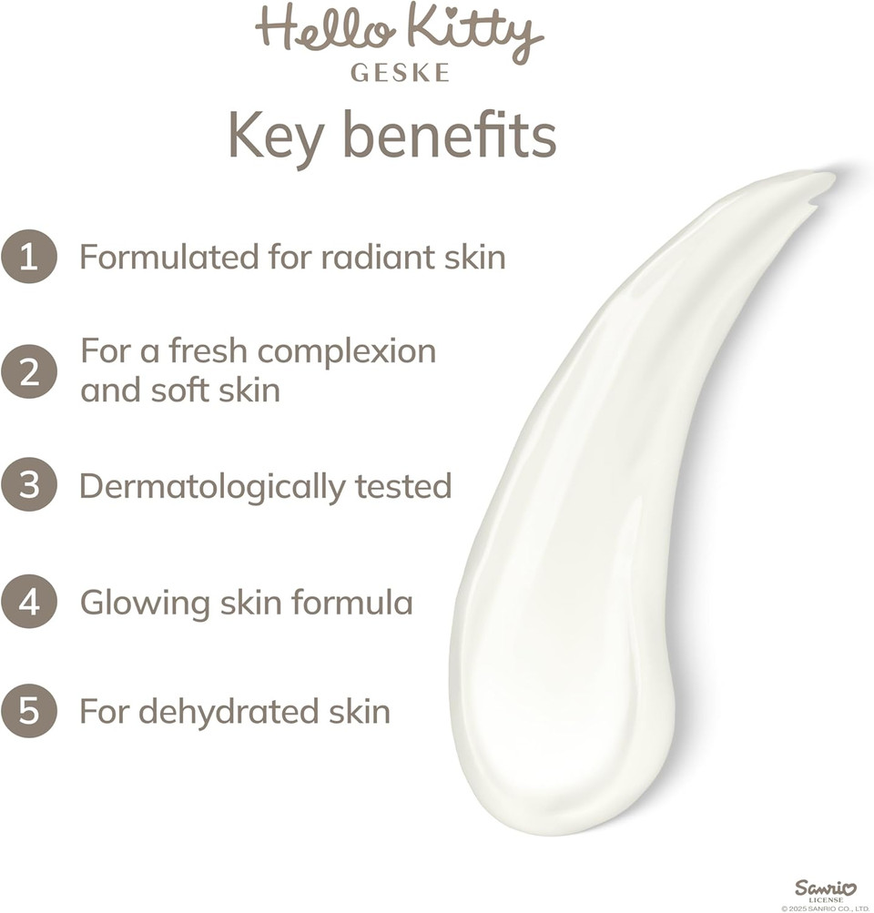 GESKE x Hello Kitty | Ultra Hydrating Mask | Simply apply with the Sonic Warm and Cool Mask | Moisturizing skincare mask | Face masks for women and men | Vegan formula without animal testing