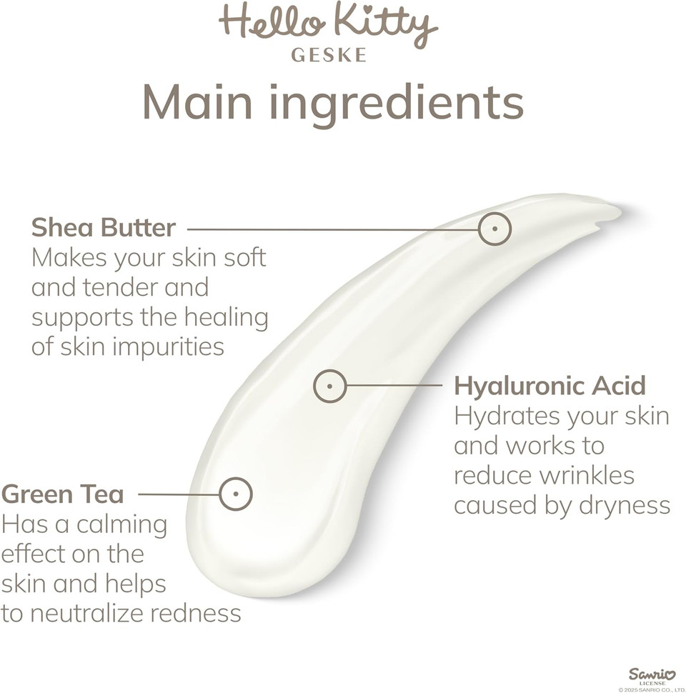 GESKE Refresh & Revive Mask | Use with Hello Kitty Sonic Warm & Cool Mask | 24H Hydrating Face Mask with Avocado Oil & Vitamin E | Refreshing Formula | For Normal to Dry Skin | Vegan & Cruelty-free