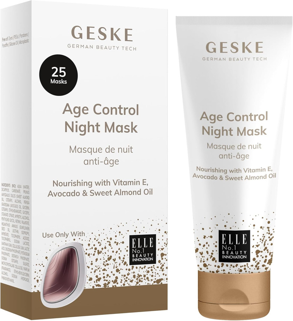 GESKE Age Control Night Mask | Use with Sonic Warm & Cool Mask | Face Mask with Vitamin E, Avocado & Sweet Almond Oil | Enriching Formula | Supports Night-Time Skin Recovery | For Dry Skin | Vegan