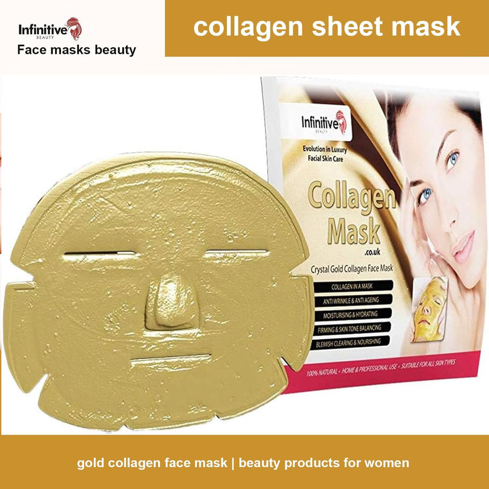20 x New Infinitive Beauty Crystal 24K Gold Powder Gel Collagen Face Mask Masks Sheet Patch