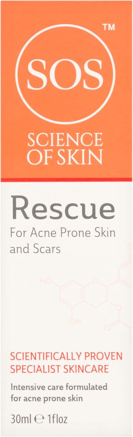 Science of Skin Rescue No. One Acne/Rosacea Scar Cream - Acne Scar Treatment For The Face - Vegan/Cruelty Free Acne Scar, Spot Cream for Treatment, Healing while Reducing Redness