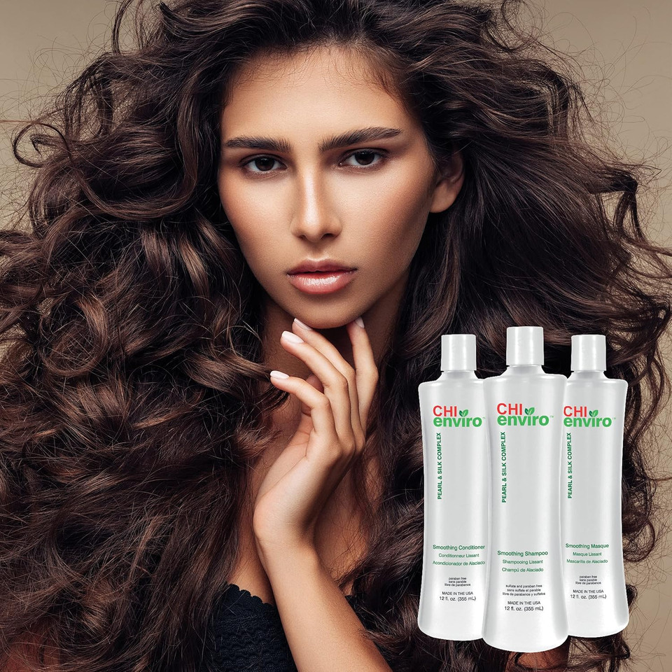 CHI Enviro Smoothing Masque | Superior Silk Hair Mask for Dry Damaged Hair, Frizzy Hair | Anti Frizz | Ads Moisture, Softness & Incredible Shine | Paraben Free, 355 ml
