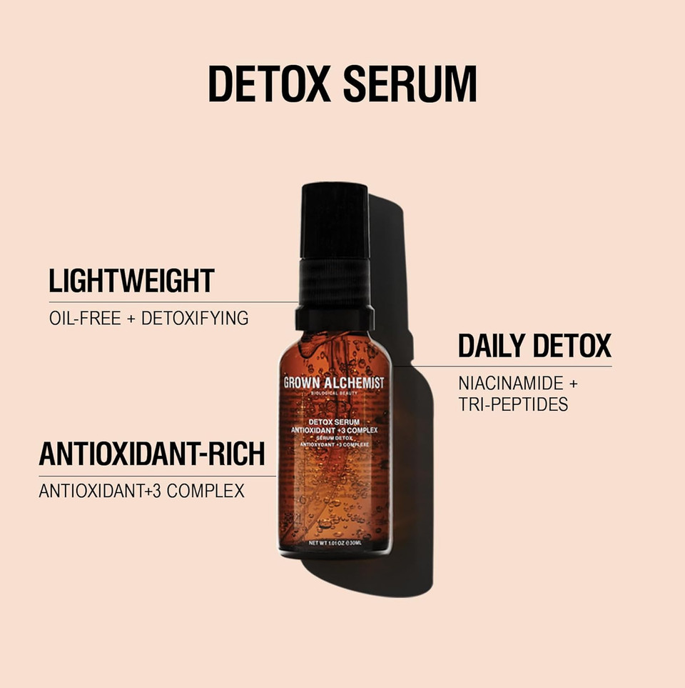 Grown Alchemist Detox Essentials Skincare Kit - Skin Care Set Gift Exclusive - Detox Niacinamide Serum for Face 30 ml, Moisturising and Hydrating Matte Moisturiser 12 ml Deep Cleansing Face Mask 20 ml