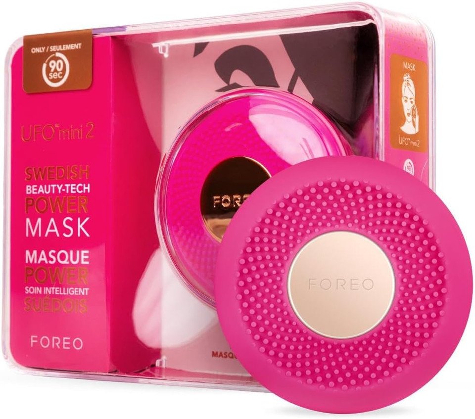 Foreo Ufo Mini 2 Full Facial Led Mask Treatment, Red Light Therapy, Face Masks Beauty Treatment, Korean Skincare, Thermotherapy & Face Massager, Moisturiser, Increased Skin Care Absorption, Fuchsia