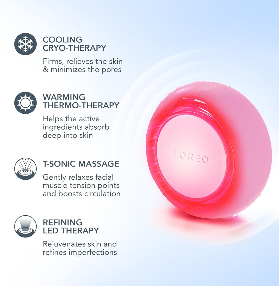 FOREO Hyper Hydra UFO 3 Bundle - Face Moisturiser Device + 14 UFO Activated Masks + Hydrating Night Mask, 75 ml - Red Light Therapy, Thermo & Cryo Therapy, T-Sonic Massage - Anti Aging Skin Care