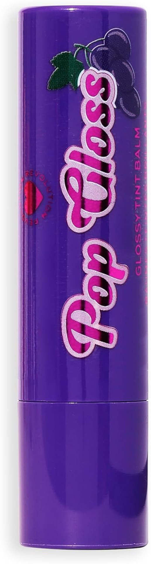 I Heart Revolution Pop Gloss Balm, Hydrating Lip Balm With Glossy Finish & Hint Of Colour, Vegan & Cruelty-Free, Grape Purple I Heart Revolution Pop Gloss Balm, Hydrating Lip Balm With Glossy Finish & Hint Of Colour, Vegan & Cruelty-Free, Grape Purple