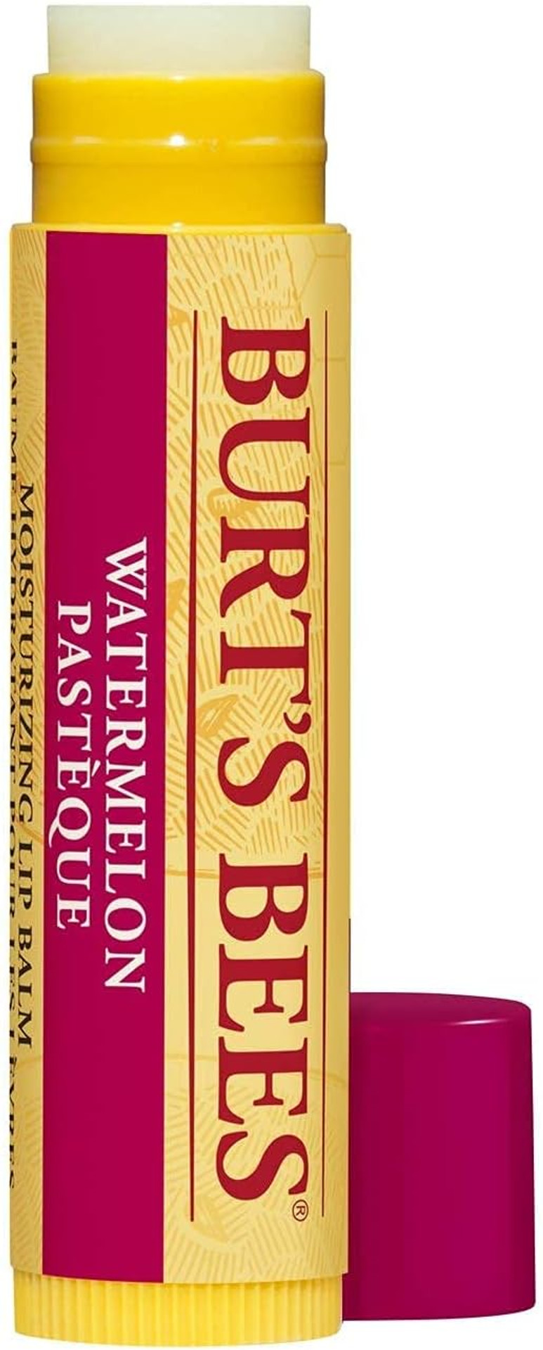 Burt's Bees Lip Balm Watermelon, Moisturising Lip Balm With Beeswax & Vitamin E, 100% Natural Origin, 4.25g