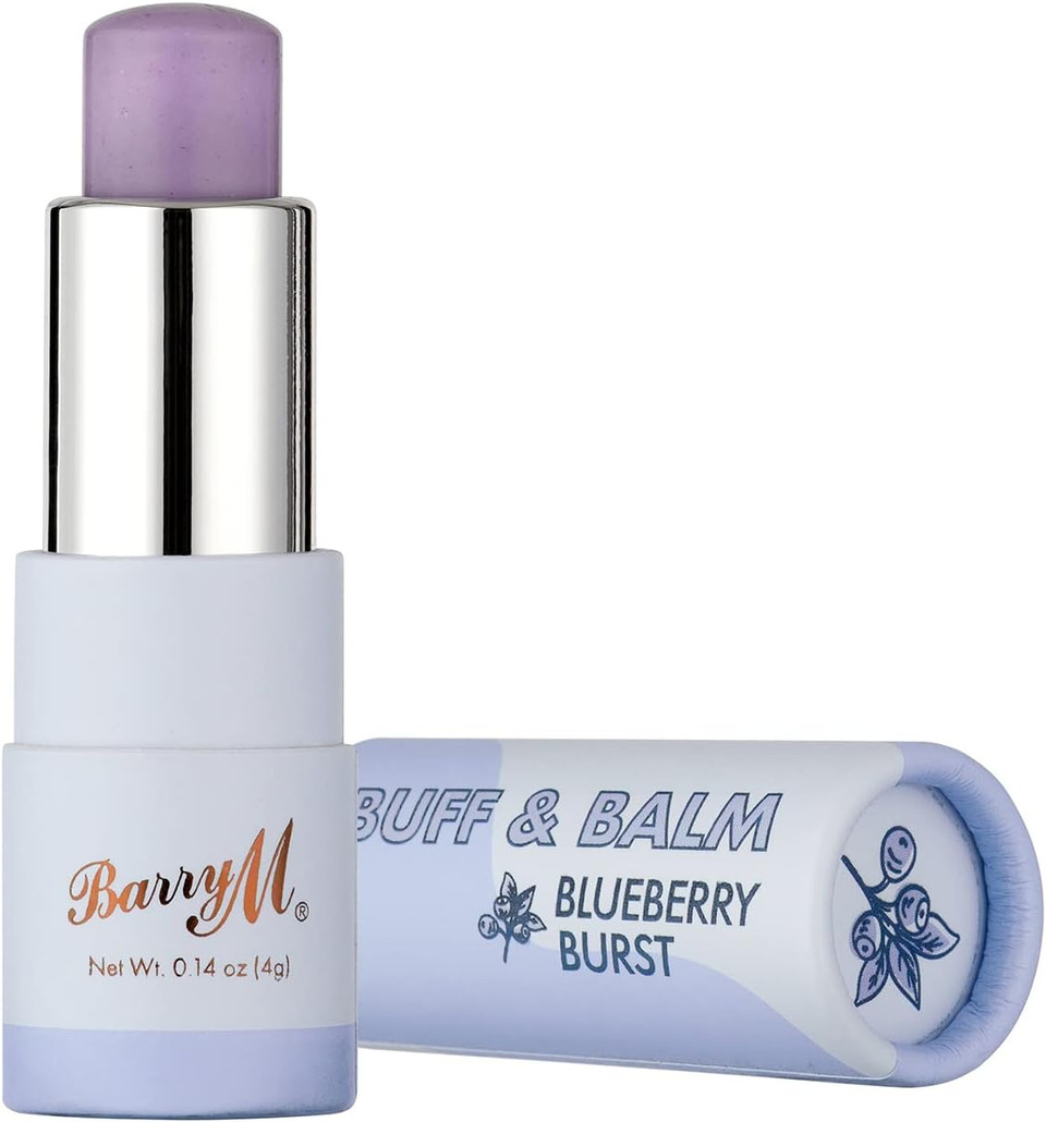 Barry M Cosme Buff and Balm Lip Tint, with Scrub to Balm Formula in Purple Blueberry Burst