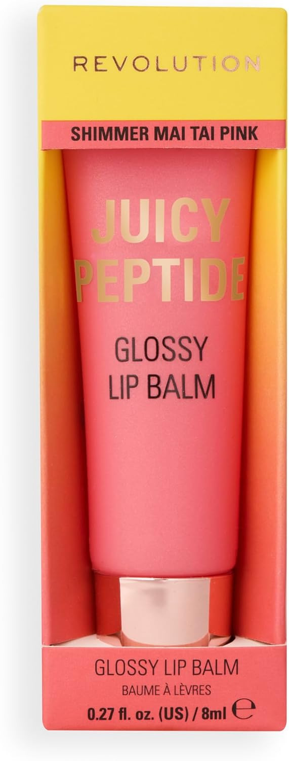 Revolution Juicy Peptide Lip Balm, Hydrating & Nourishing Formula with Peptides, Squalane & Vitamin E, Vegan & Cruelty-Free, 8ml, Peach Bellini Orange