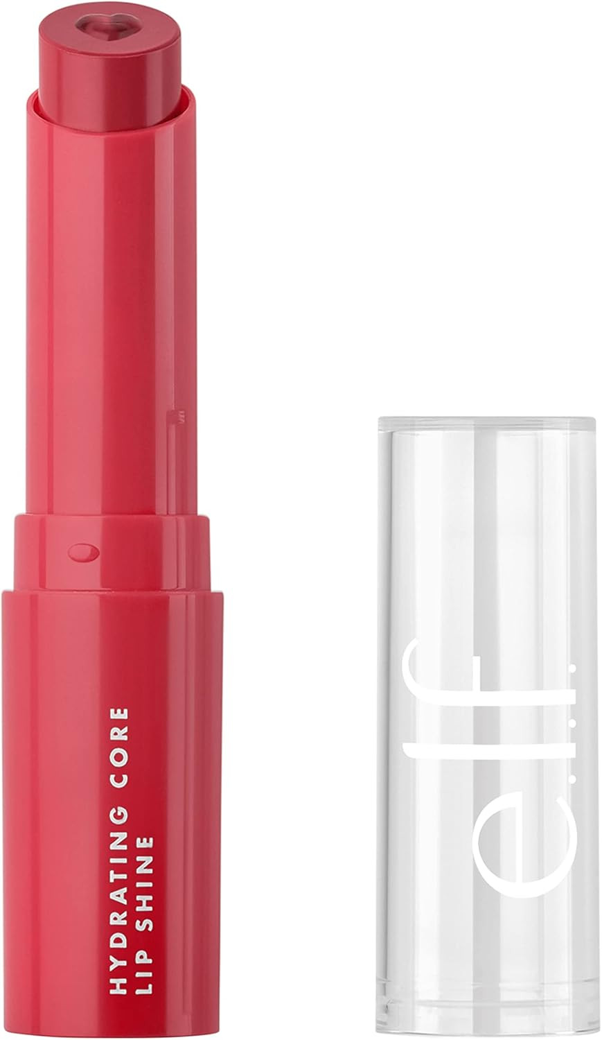 e.l.f. Hydrating Core Lip Shine, Conditioning & Nourishing Lip Balm, Sheer Colour Tinted Chapstick, Joyful