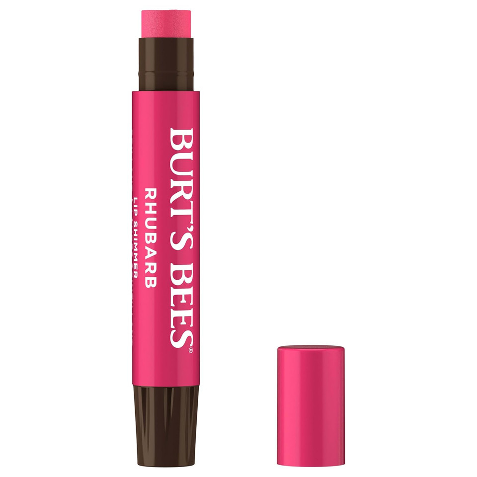 Burt's Bees I0094327 ® 100% Natural Moisturising Lip Shimmer, Plum, 1 Tube & Lip Balm Pomegranate, Moisturising Lip Balm With Beeswax & Vitamin E, 100% Natural Origin, 4.25g