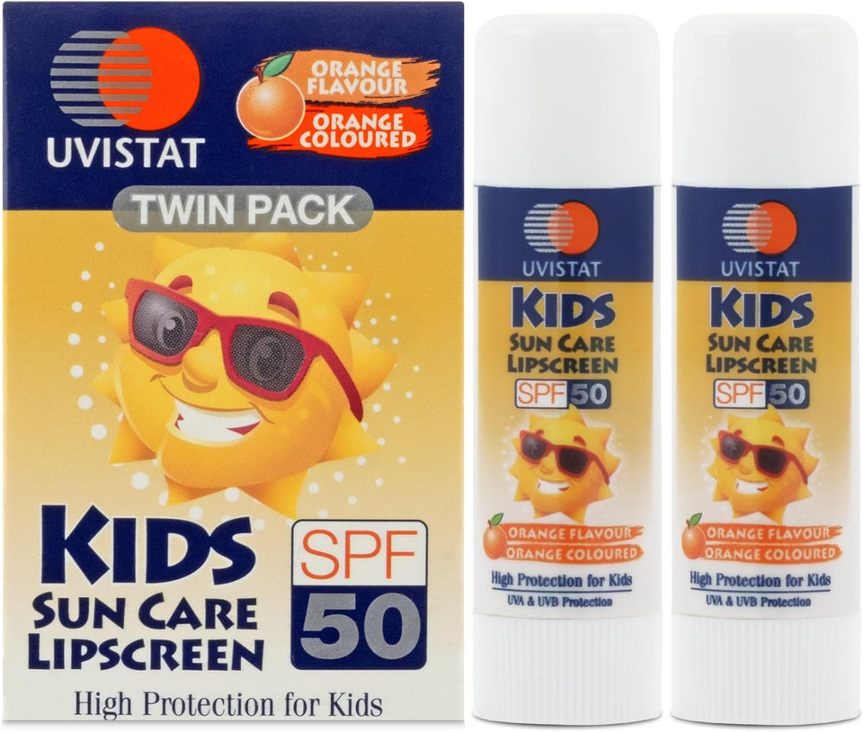 Uvistat Kids Sun Care Lipscreen | SPF50 | Moisturising Lip Balm for Kids | Prevent Dry and Chapped Lips | 2 Tubes