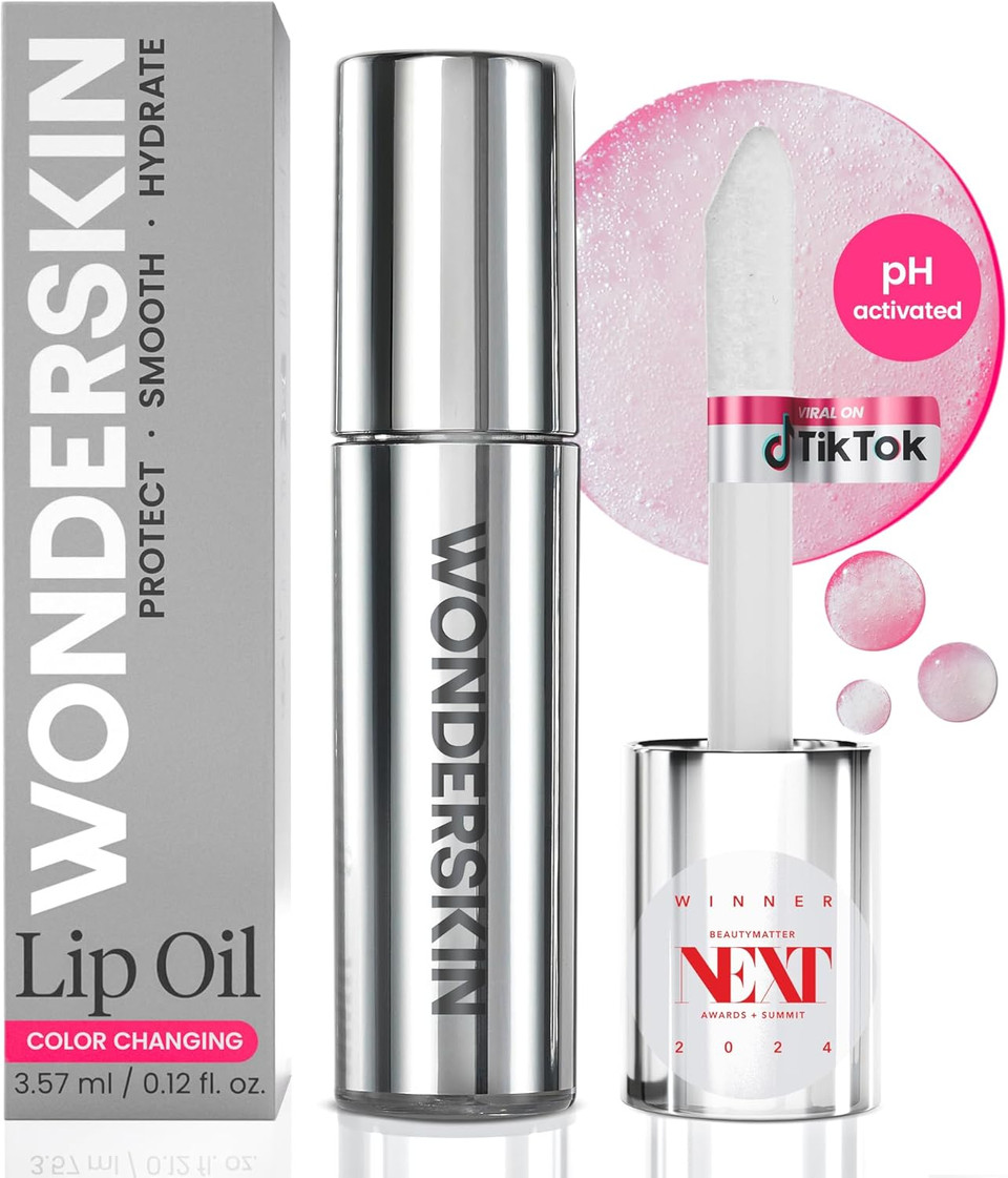 Wonderskin Lip Oil Rehab Serum - Tinted Lip Oil For Women, Hydrating, Moisturizing, And Non-Sticky Bright Red Tint Serum For Dry Lips (Flirt)