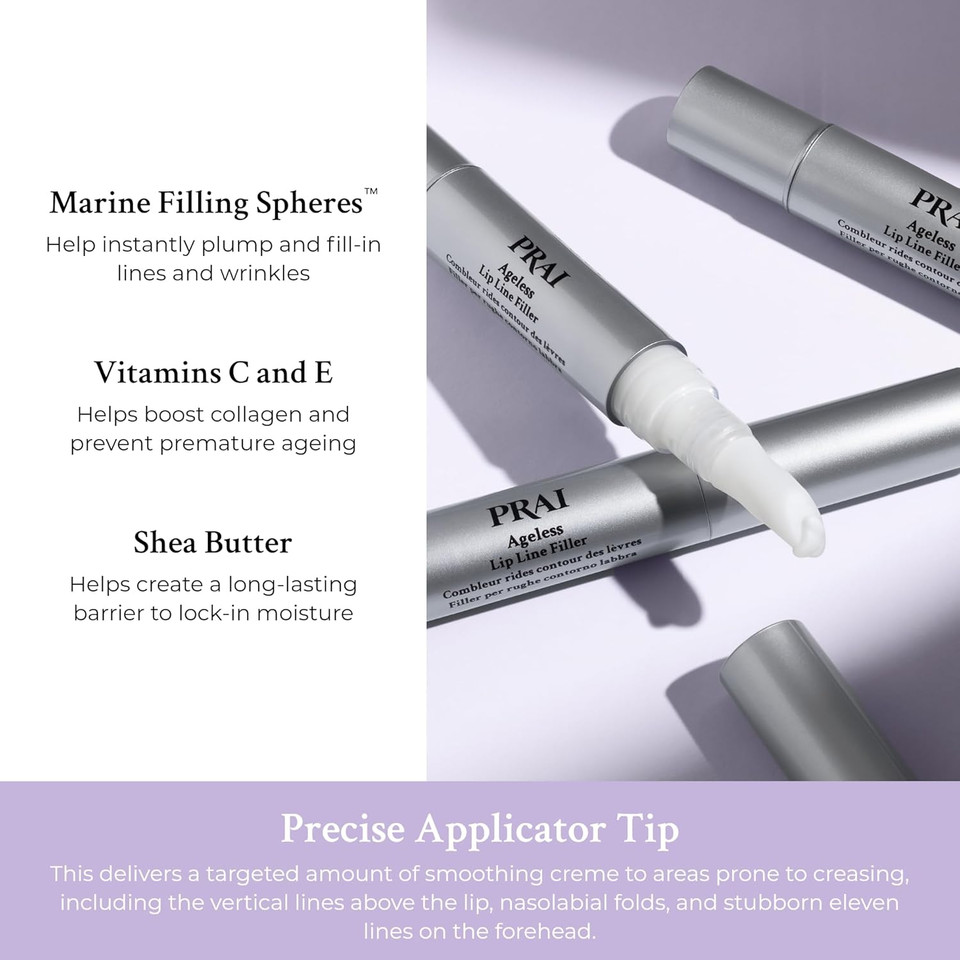 PRAI Ageless Lip & Line Filler 4ml - Fine-Line & Wrinkle Treatment Filler - Anti-Aging & Anti-Wrinkle Creme - Smooths, Firms, Plumps Skin - For Visibly Younger Skin, Prevents Premature Ageing PRAI Ageless Lip & Line Filler 4ml - Fine-Line & Wrinkle Treatment Filler - Anti-Aging & Anti-Wrinkle Creme - Smooths, Firms, Plumps Skin - For Visibly Younger Skin, Prevents Premature Ageing