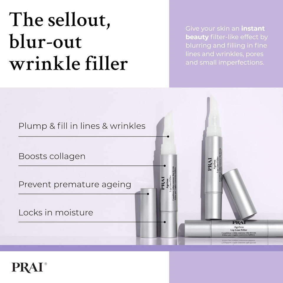 PRAI Ageless Lip & Line Filler 4ml - Fine-Line & Wrinkle Treatment Filler - Anti-Aging & Anti-Wrinkle Creme - Smooths, Firms, Plumps Skin - For Visibly Younger Skin, Prevents Premature Ageing PRAI Ageless Lip & Line Filler 4ml - Fine-Line & Wrinkle Treatment Filler - Anti-Aging & Anti-Wrinkle Creme - Smooths, Firms, Plumps Skin - For Visibly Younger Skin, Prevents Premature Ageing