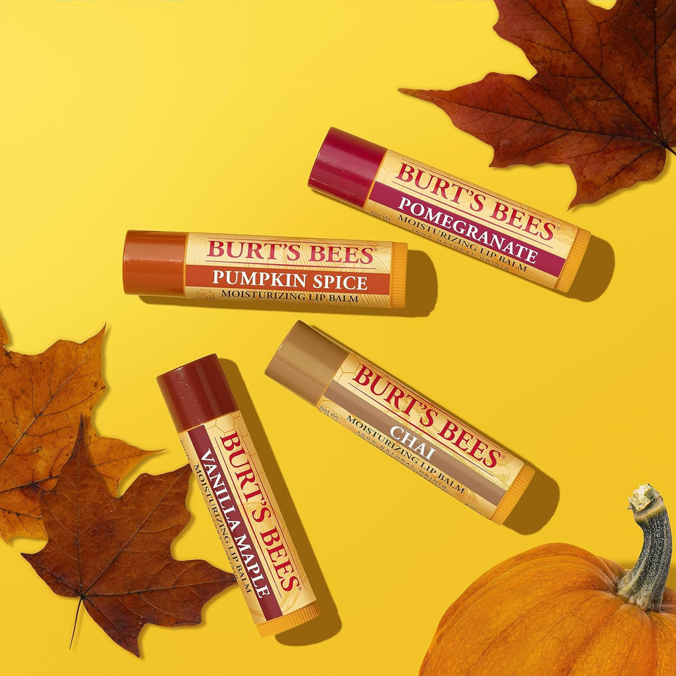 Burt's Bees Moisturising Lip Balm, Tinted Lip Balm and Lip Shimmer, Mistletoe Kiss (Pack of 2)