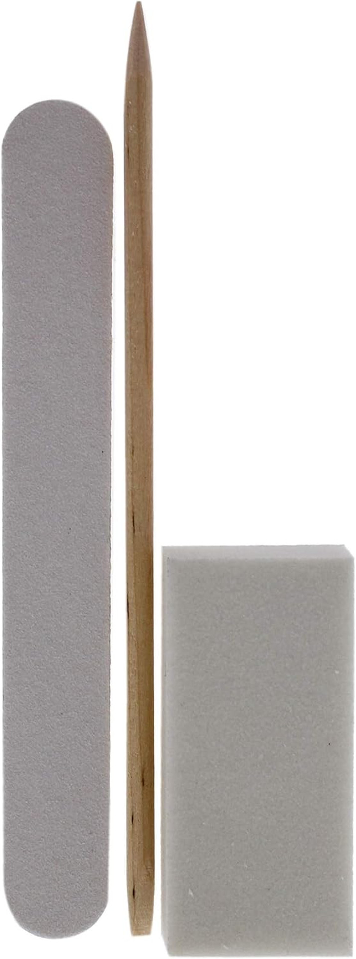 Cuccio - Manicure Client Guard Disposable Pro Pack - for Women - Birchwood Stick, Nail File, Nail Buffer - 3 Pc, Multi