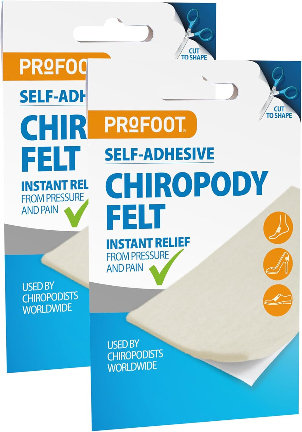 Profoot Chiropody Felt XL - Self-Adhesive Chiropody Padding for Foot Pain - Instant Relief from Pressure - Gentle on Skin - Ideal for Blisters, Bunions, Calluses & Discomfort