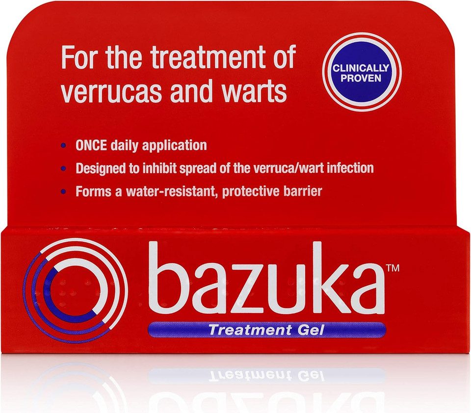 Bazuka Treatment Gel For Effective, Pain-Free Treatment and Removal of Verrucas and Warts. With Emery Board, 6g