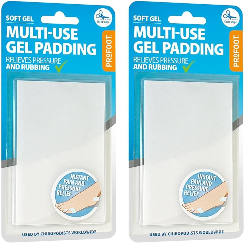 Profoot Multi-Use Gel Padding - Instant Relief for Painful Rubbing - Ideal for Blister Prevention, Bunions, Calluses and Foot Discomfort - Cushioning Comfort - (2 Pack)