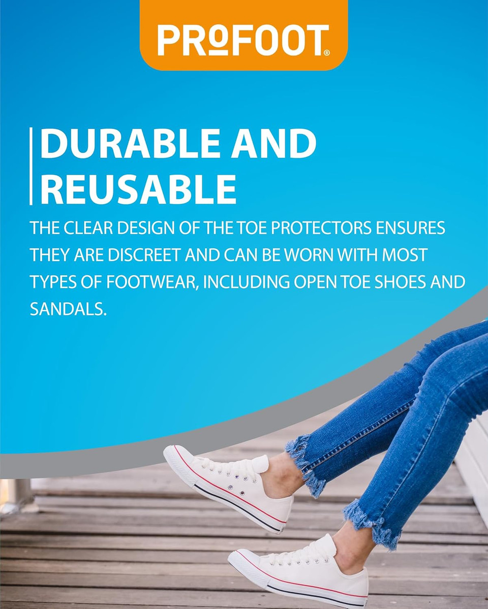 Profoot Soft Gel Toe Protectors - Pain Relief for Corns, Hammer Toes, and Overlapping Toes - Toe Protectors for Feet - (2 Pack)