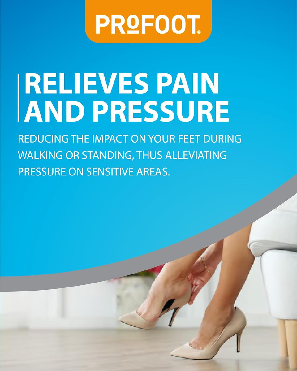 Profoot 24 Hour Feet - Invisible Gel Cushions - Comfortable Cushions for Metatarsalgia and Morton's Neuroma - Provides Relief from Burning Pain on Balls of Feet (2 Pairs)