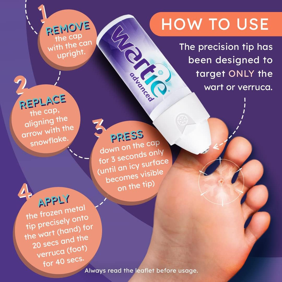 Wartie Advanced Wart & Verruca Remover, Extra Strength Gel Removes Stubborn Warts & Verrucas Fast  White , 50 ml (Pack of 1)