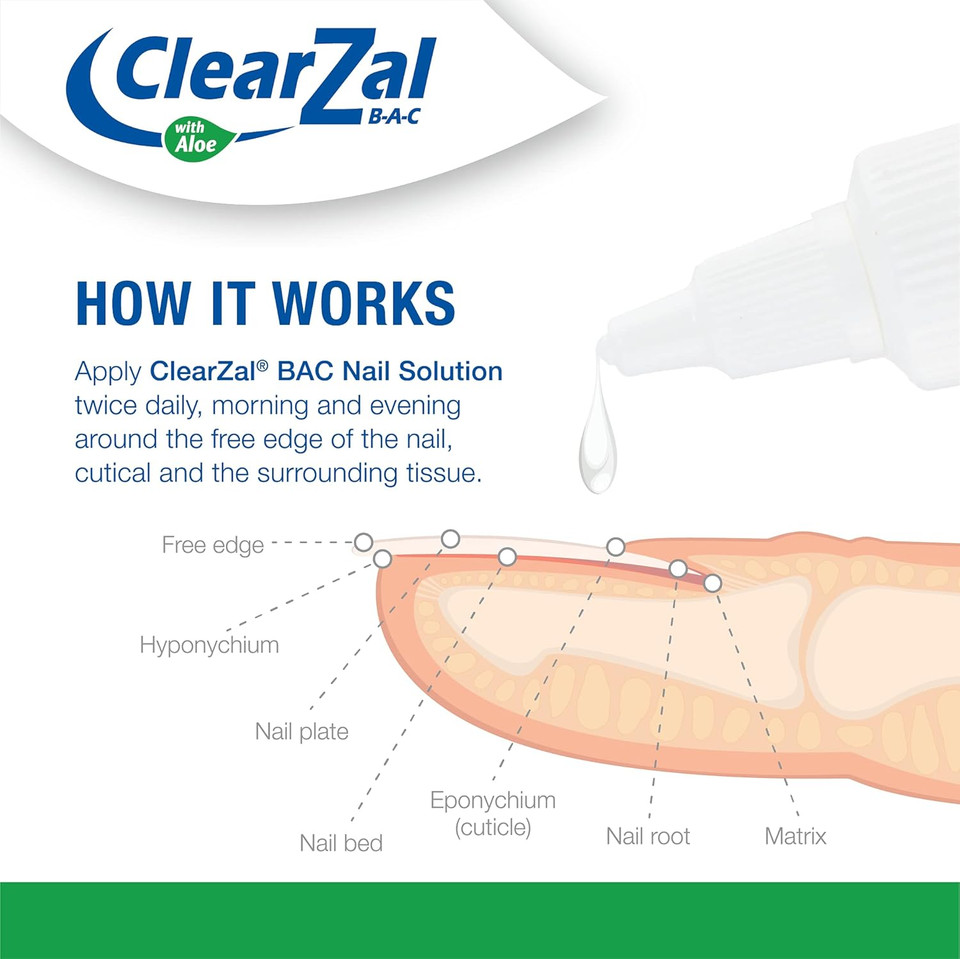 ClearZal Fungal Nail Treatment | Antimicrobial Nail Solution 30ml | Kills Fungus, Bacteria and Viruses | Double Pack