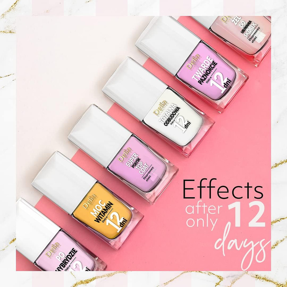 Delia Cosmetics - Nail Conditioner - Total Rebuilding Reconstructing, Strenghtening for Damaged & Brittle Nails - Calcium & Vitamins Whitens & Nourished Nails - 11 ml