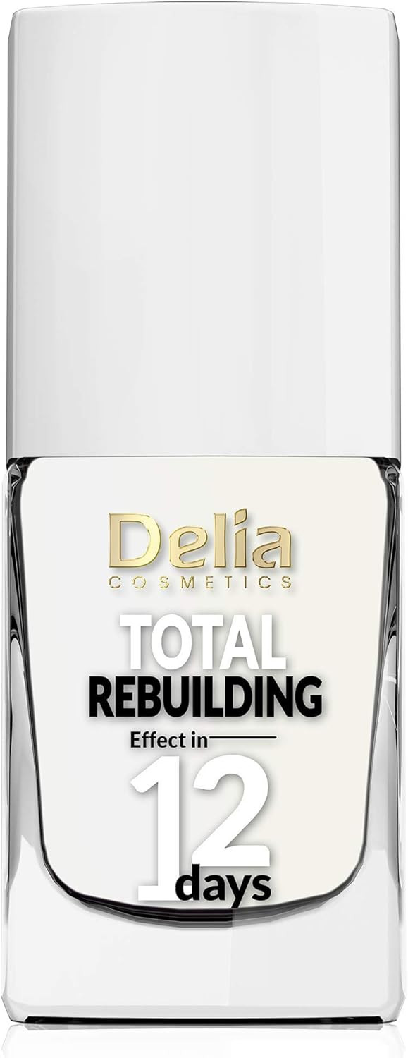 Delia Cosmetics - Nail Conditioner - Total Rebuilding Reconstructing, Strenghtening for Damaged & Brittle Nails - Calcium & Vitamins Whitens & Nourished Nails - 11 ml