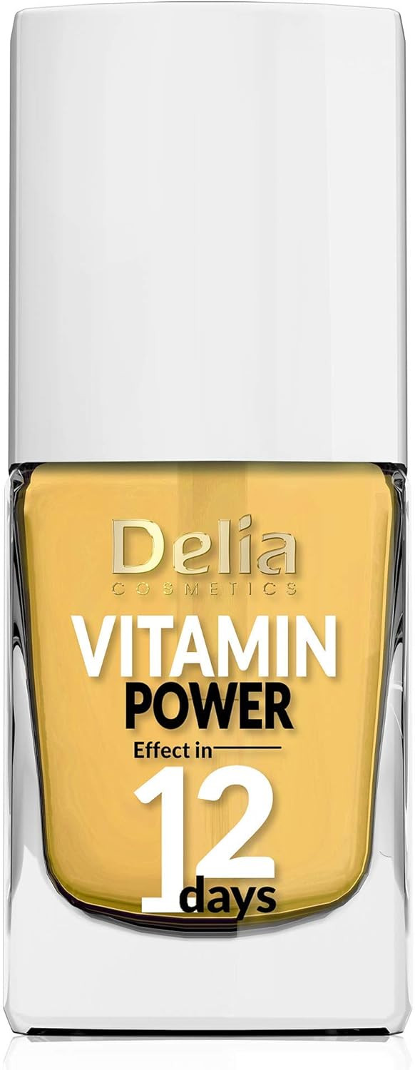 Delia Cosmetics - Vitamin Nail Conditioner - Repair for Weak and Brittle Nails - Rebuild, Nourished, Smooth, Shiny Nails - Vitamin C, E - Result in 12 Days - Fast Drying Formula - 11 ml