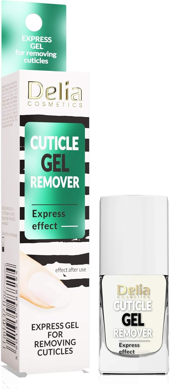 Delia Cosmetics - Cuticle Remover - Gel Formula - Softening with Aloe Vera & Vitamins A & F - Quickly Softens Dry Sin - 11 ml