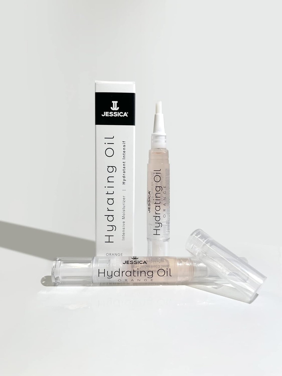 JESSICA Cuticle Oil Pen, Hydrating Nail Strengthener and Repair Treatment, Nourishes, Softens, with Brush Applicator, Natural Ingredients with Jojoba, Orange Scent