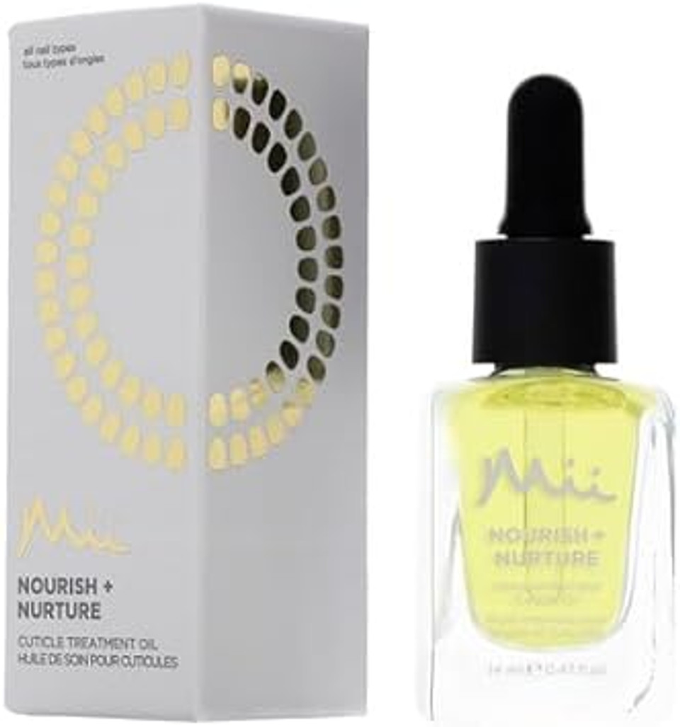 Mii Cosmetics Nourish + Nurture Cuticle Oil, Deeply Hydrating, Fast Absorbing, Nail Repair Treatment, Infused with Sweet Almond & Lemon Oil, plus Vitamins E, 14ml