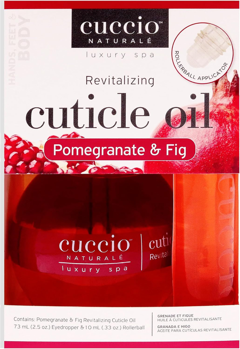 Cuccio Naturale Revitalizing Cuticle Oil Duo Pack Pomegranate & Fig- 75ml and 10ml Roll-on